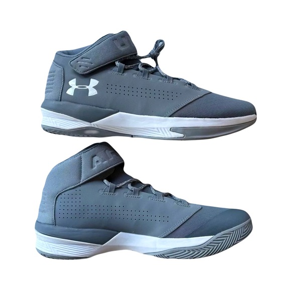 Under Armour Get B Zee Steel Gray Basketball Sneakers Size 14 Shoes - Picture 2 of 8